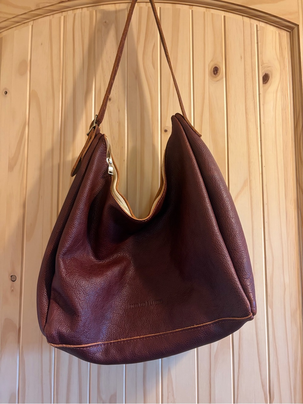 Portland Leather Rich Brown Slouch Hobo Bag
